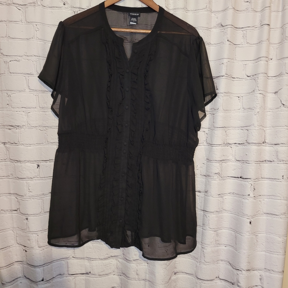 Torrid Sheer Button Down shirt
